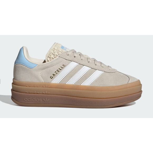 Grey and Light Blue Adidas Gazelle Bold Platform Sneakers Kids 6.5 - Picture 8 of 8
